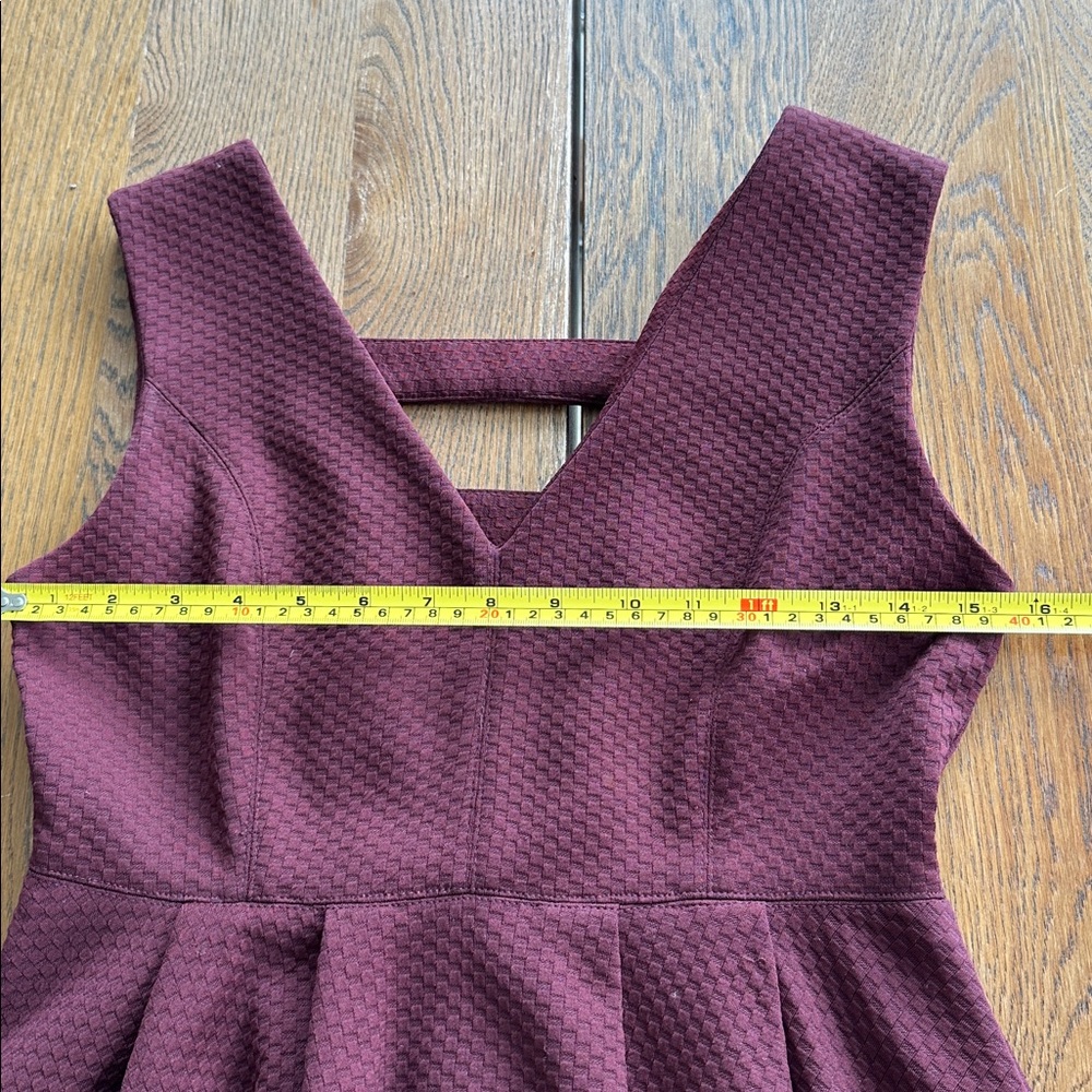 Danika Jay. Burgundy A Line Fitted Sleeveless Mini Party Cocktail Dress - Picture 7 of 9